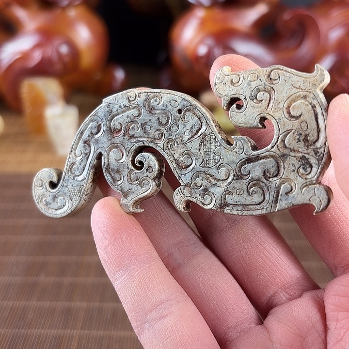 念***外和田玉未镶嵌挂件