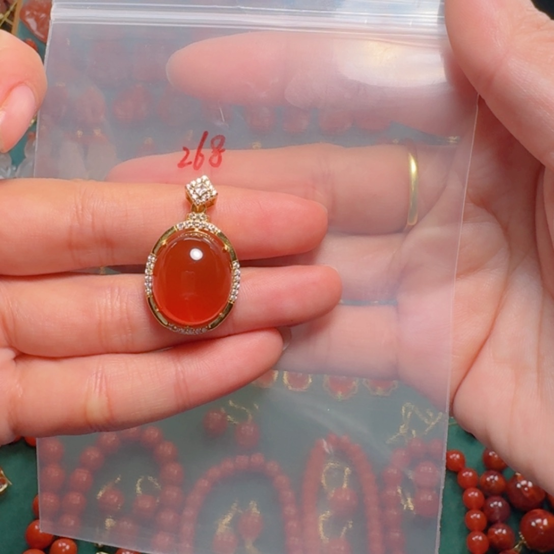 南红玛瑙南红银S925镶嵌