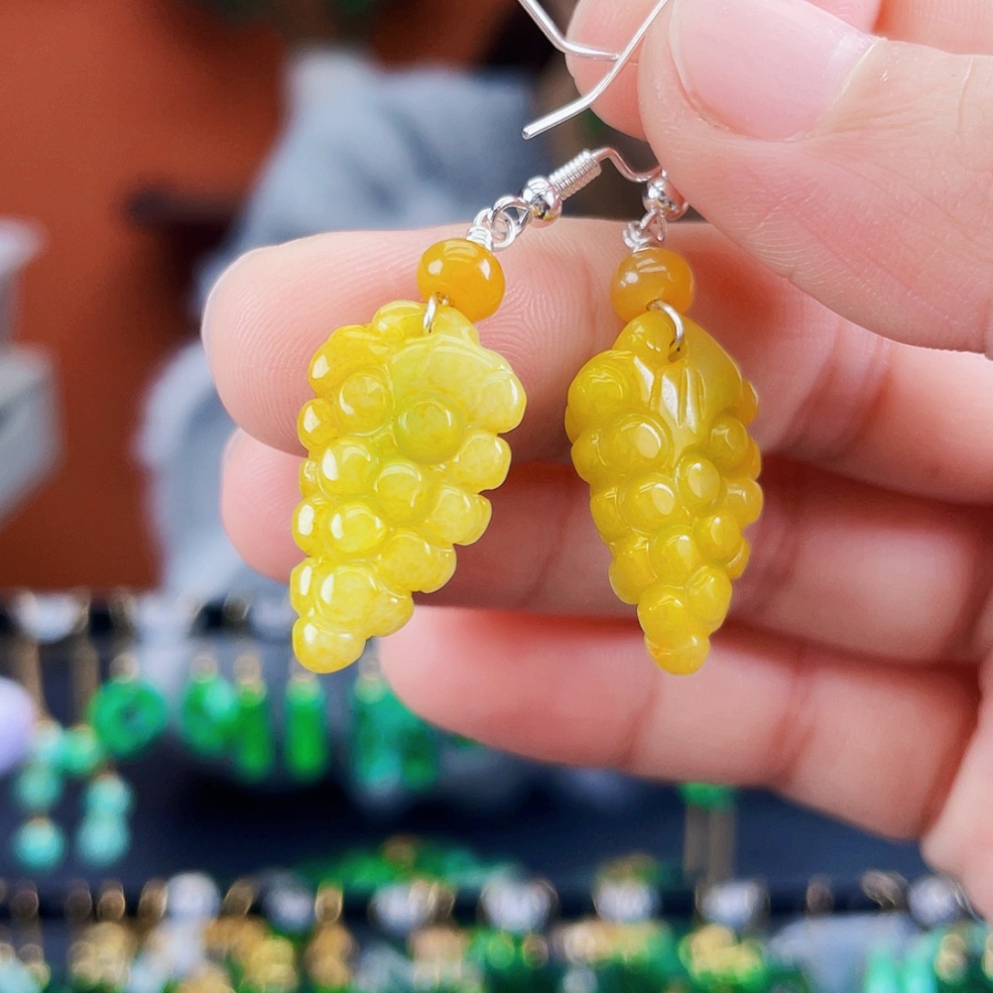 翡翠未镶嵌耳饰饰品