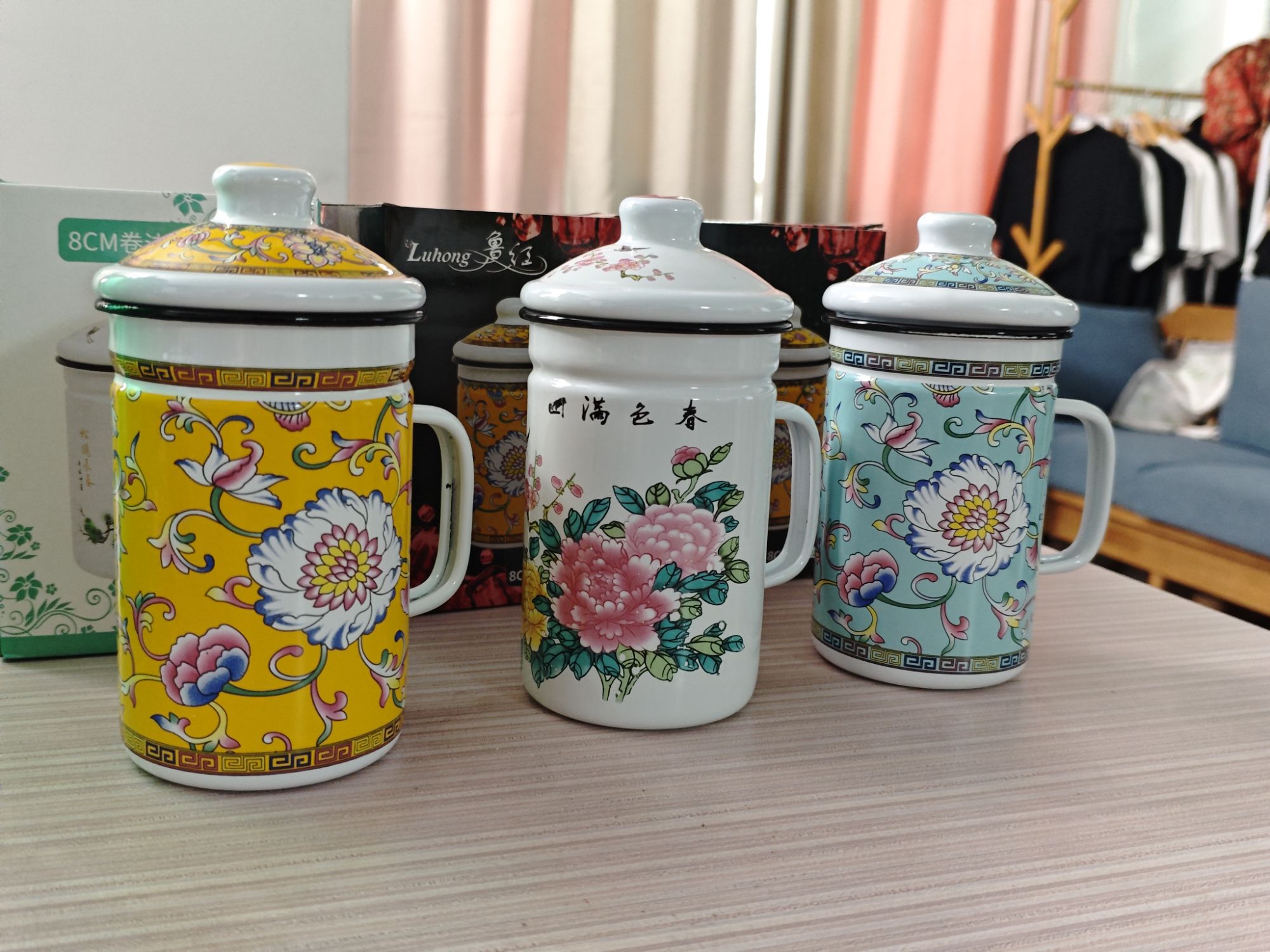 带茶漏的搪瓷杯600ml杯子泡茶