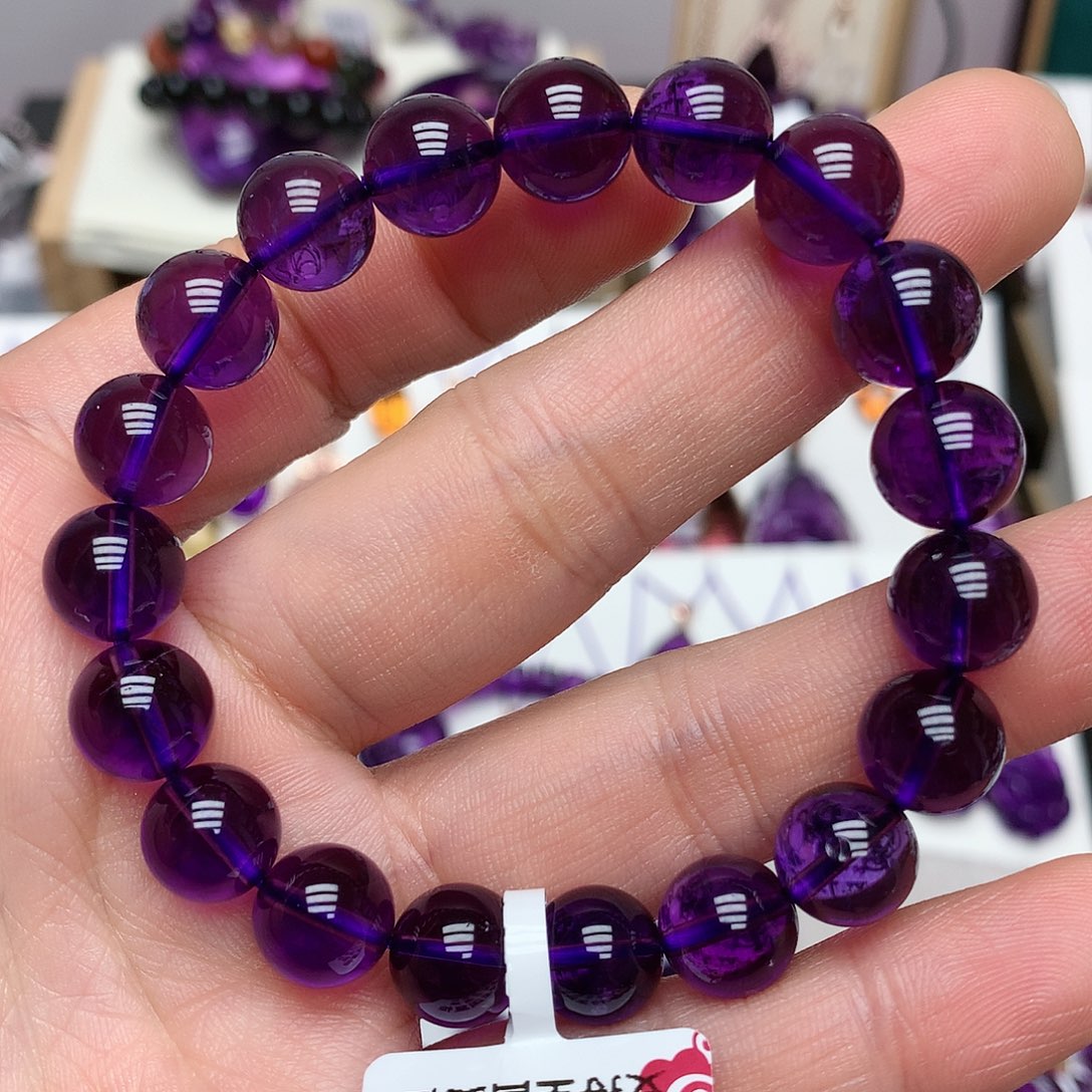 紫晶毕业级手串10m m未镶嵌