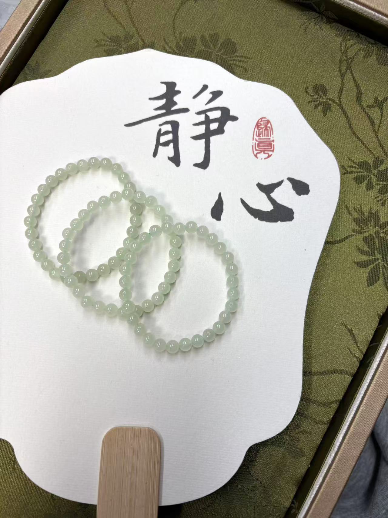 精选和田玉高冰浅晴白手串6mmLT0251019111多样性拍一发一