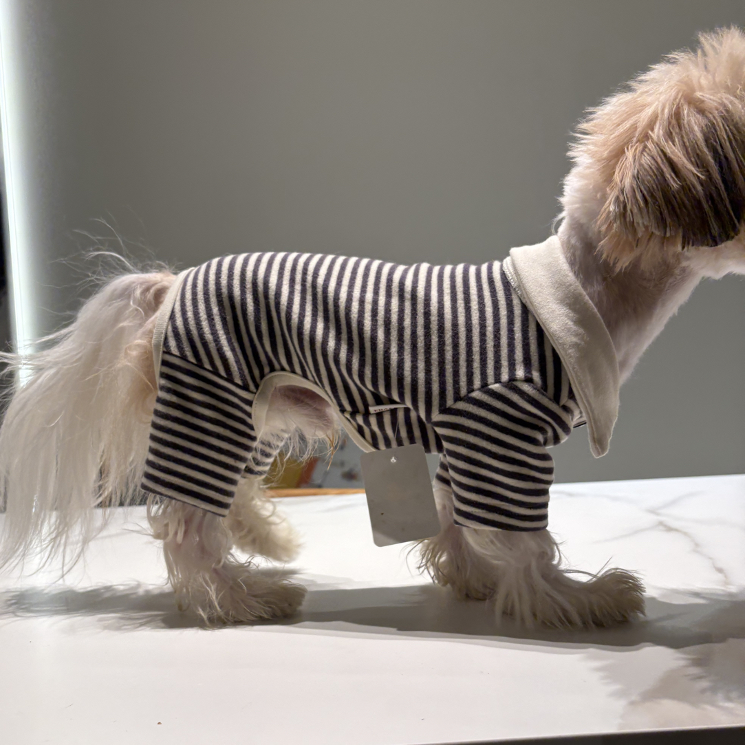 中小型犬条纹四脚居家可爱宠物狗狗衣服适合春夏季节