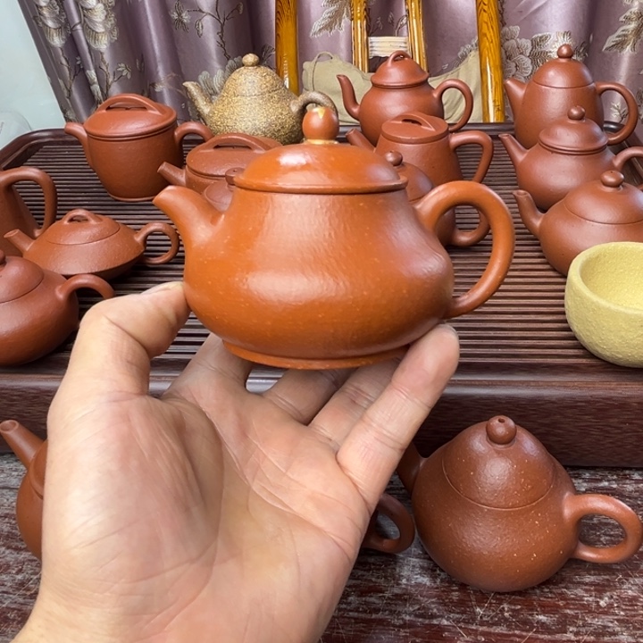 紫砂茶壶赵庄朱泥、全手工