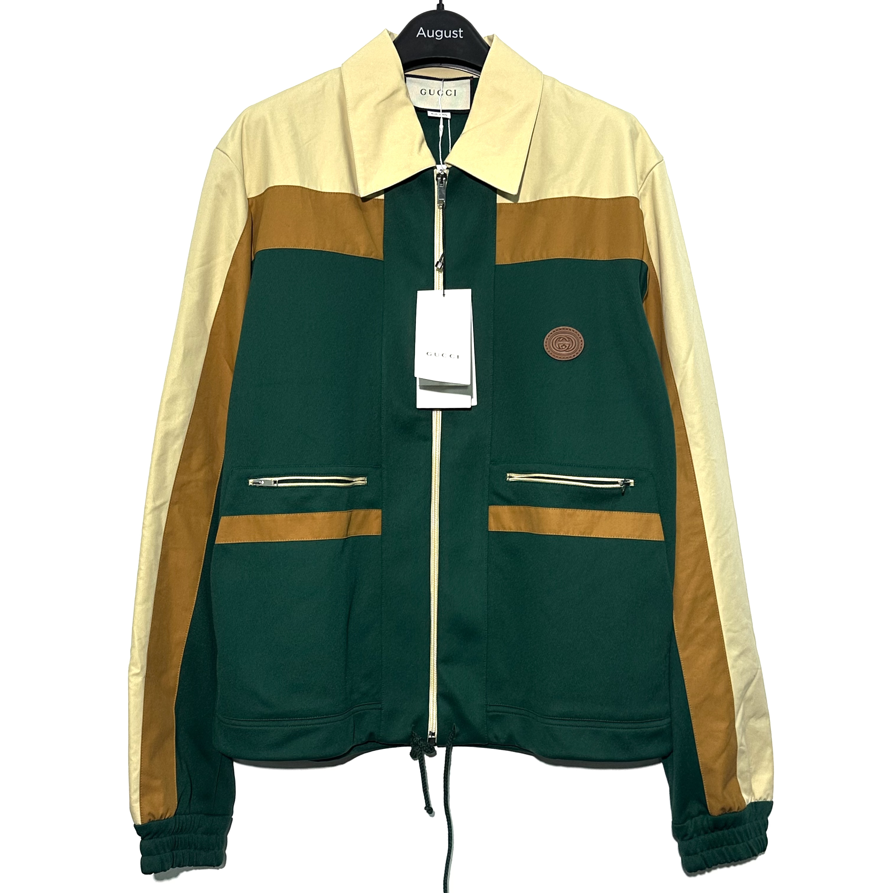 未使用 GUCCI/古驰 M码 绿棕拼色外套 0692