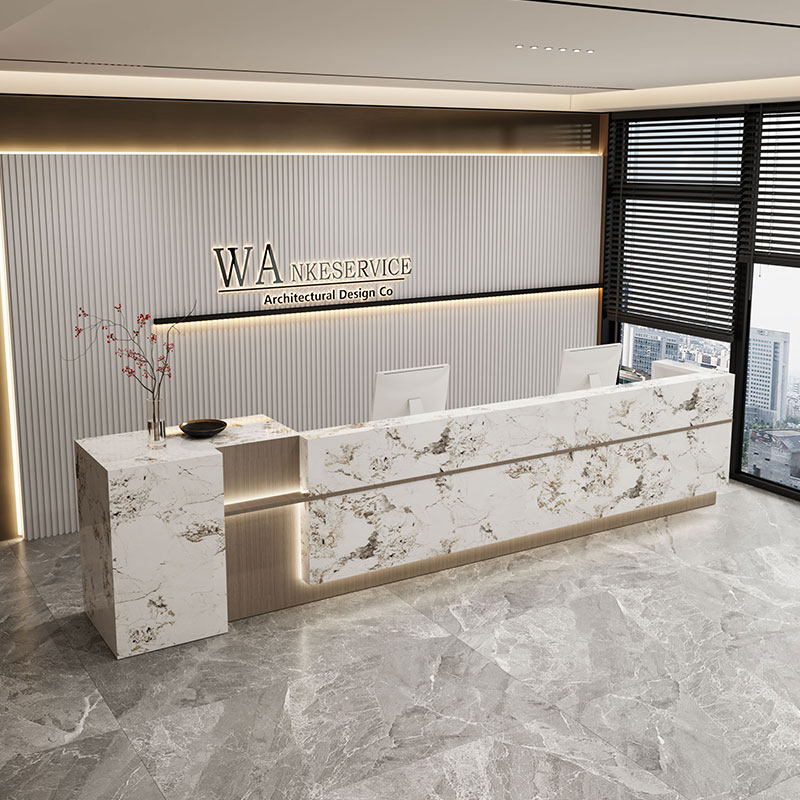 定制酒店收银台公司前台接待台轻奢高级感美容院吧台小型店铺柜台