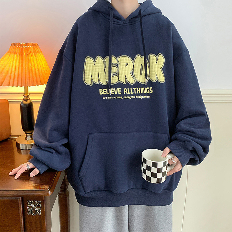 卫衣男潮牌vintage休闲连帽上衣ins外套棉聚酯纤维野王澜卫衣春秋