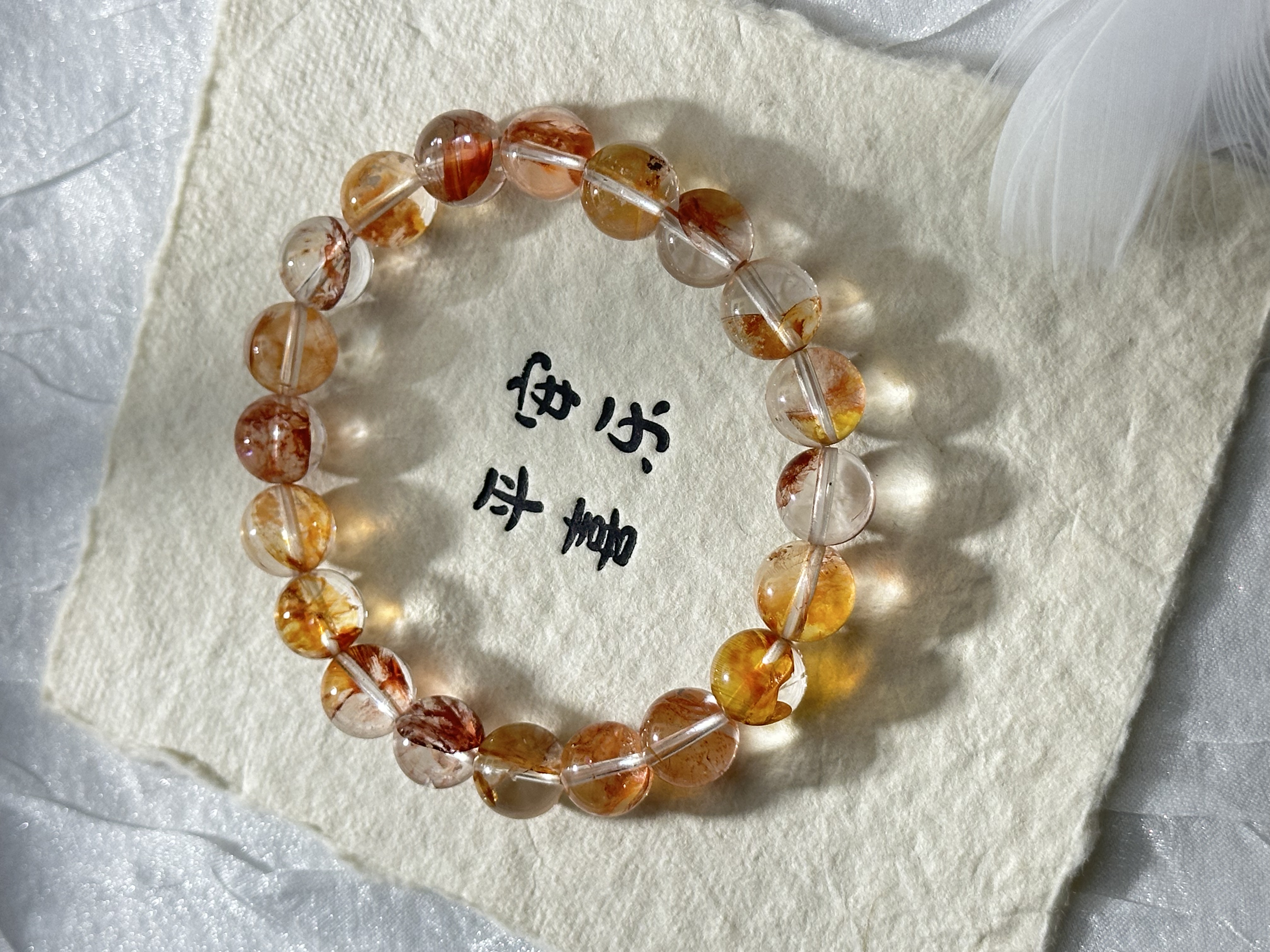 高品质锦鲤色胶花水晶10mm