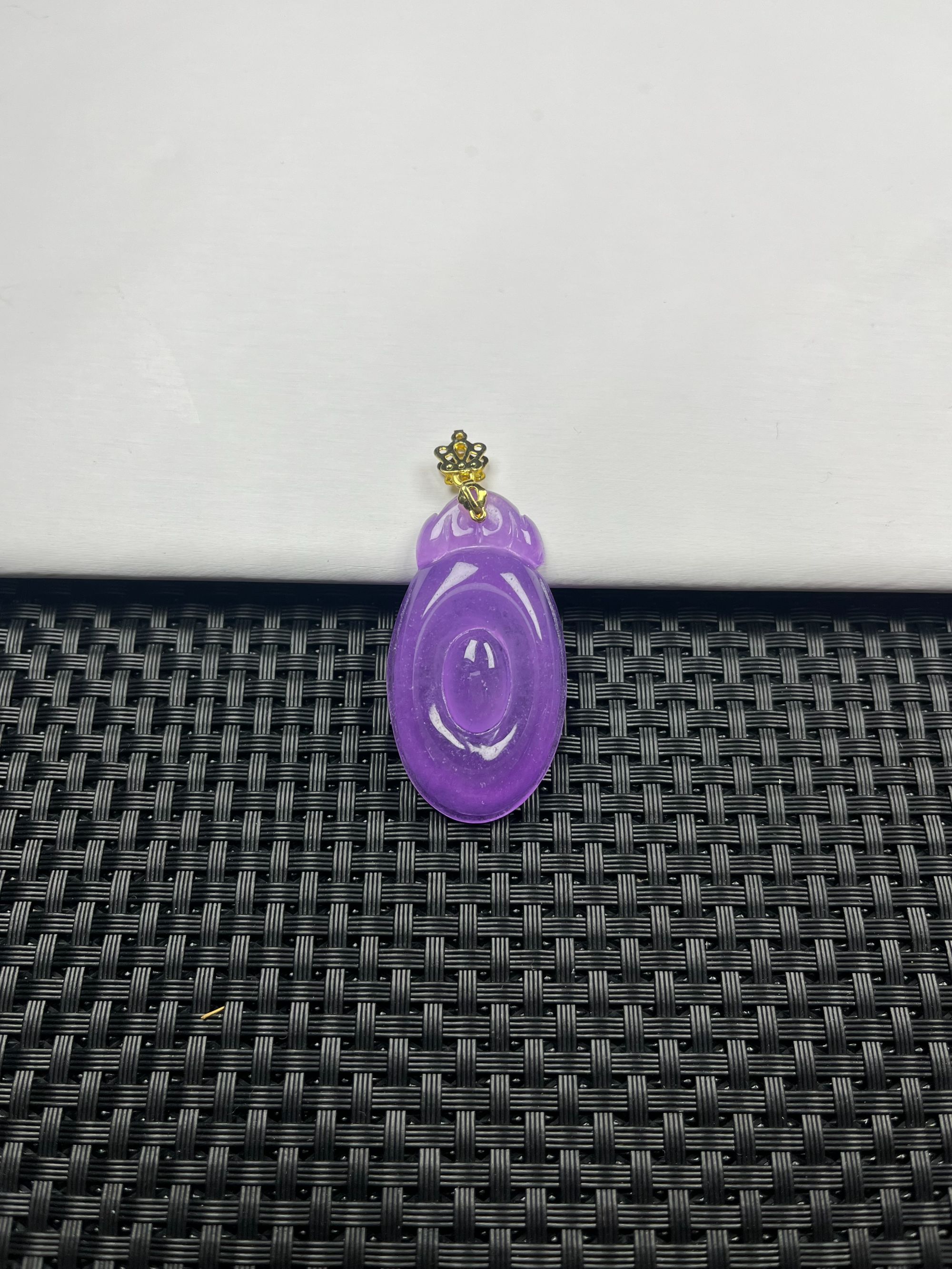 (缅甸老郑珠宝)W09紫罗兰如意时尚精美气质百搭款吊坠