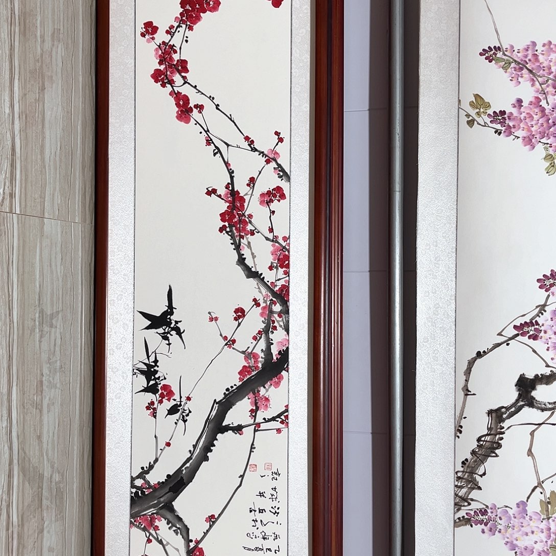 国画书画作品带框163×48