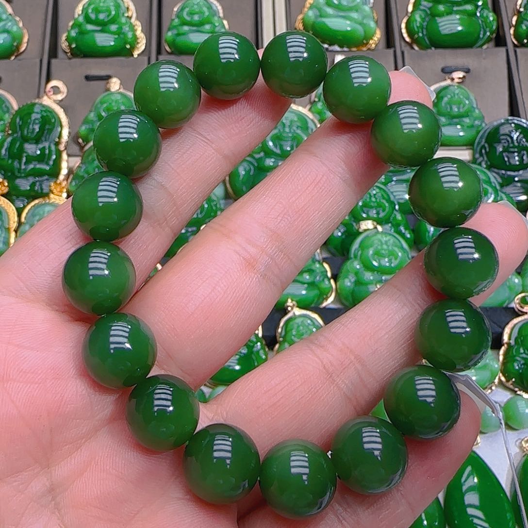 和田玉（碧玉）手链未镶嵌