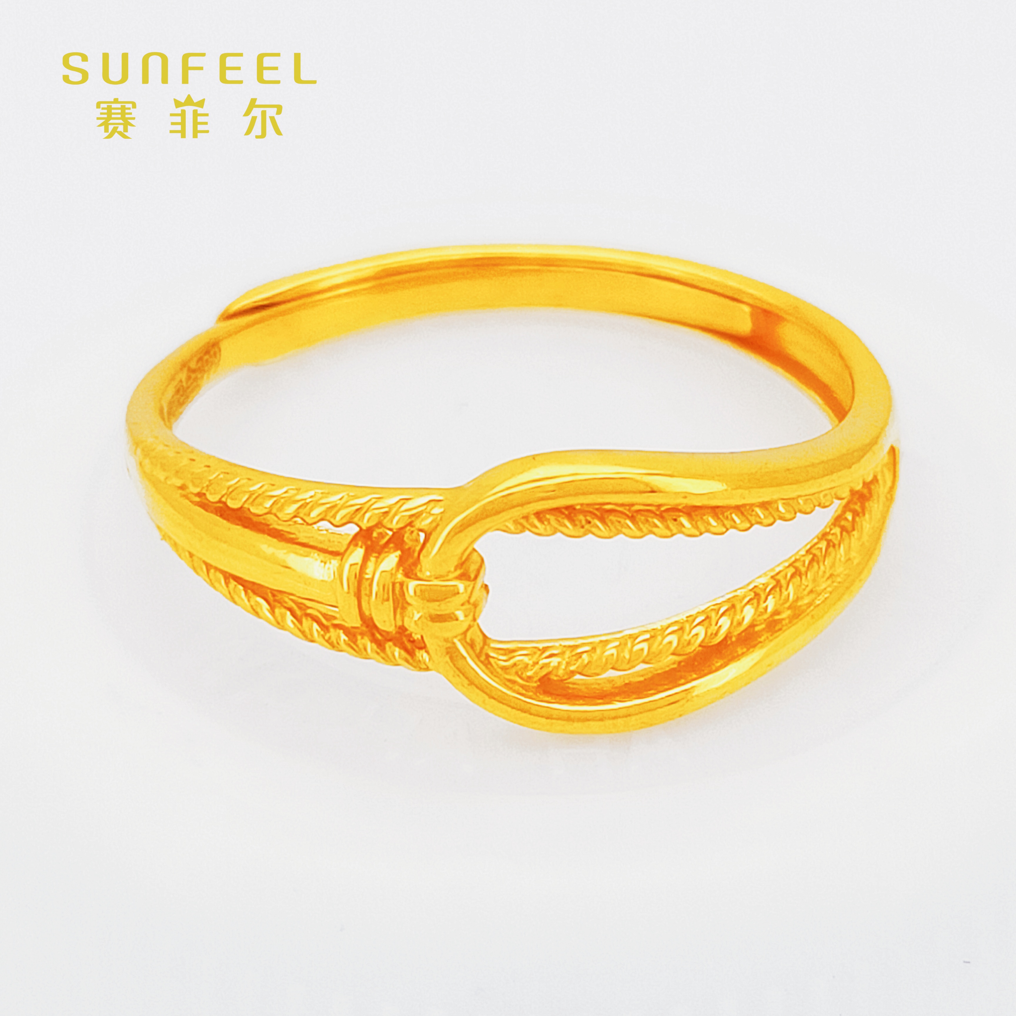 SUNFEEL/赛菲尔赛菲尔足金999黄金马蹄扣戒指活口可调节