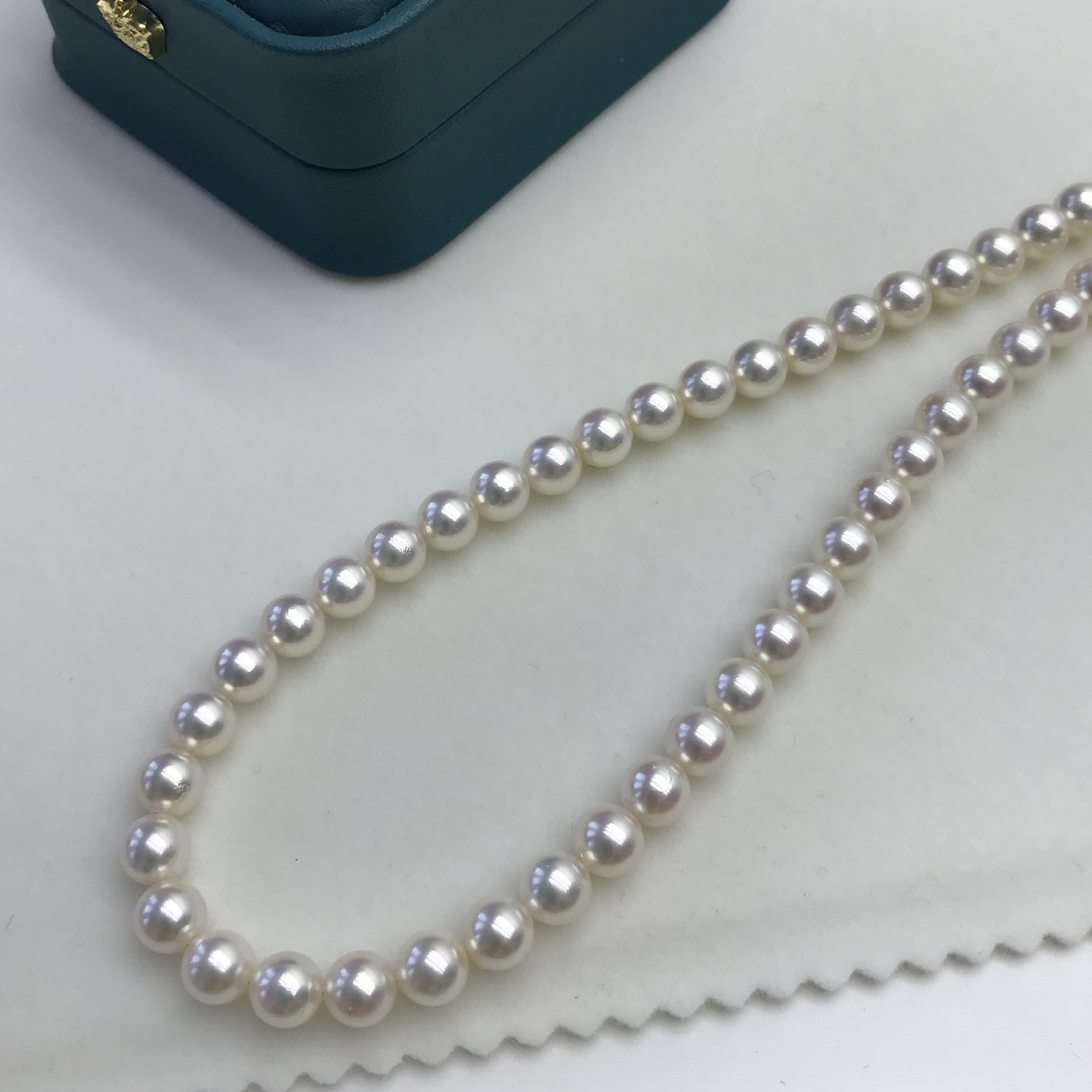 海水akoya樱花粉串链经典强光7-8mm