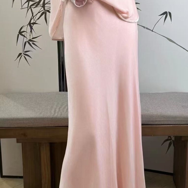 2025秋冬新款真丝丝绒显瘦加厚鱼尾裙