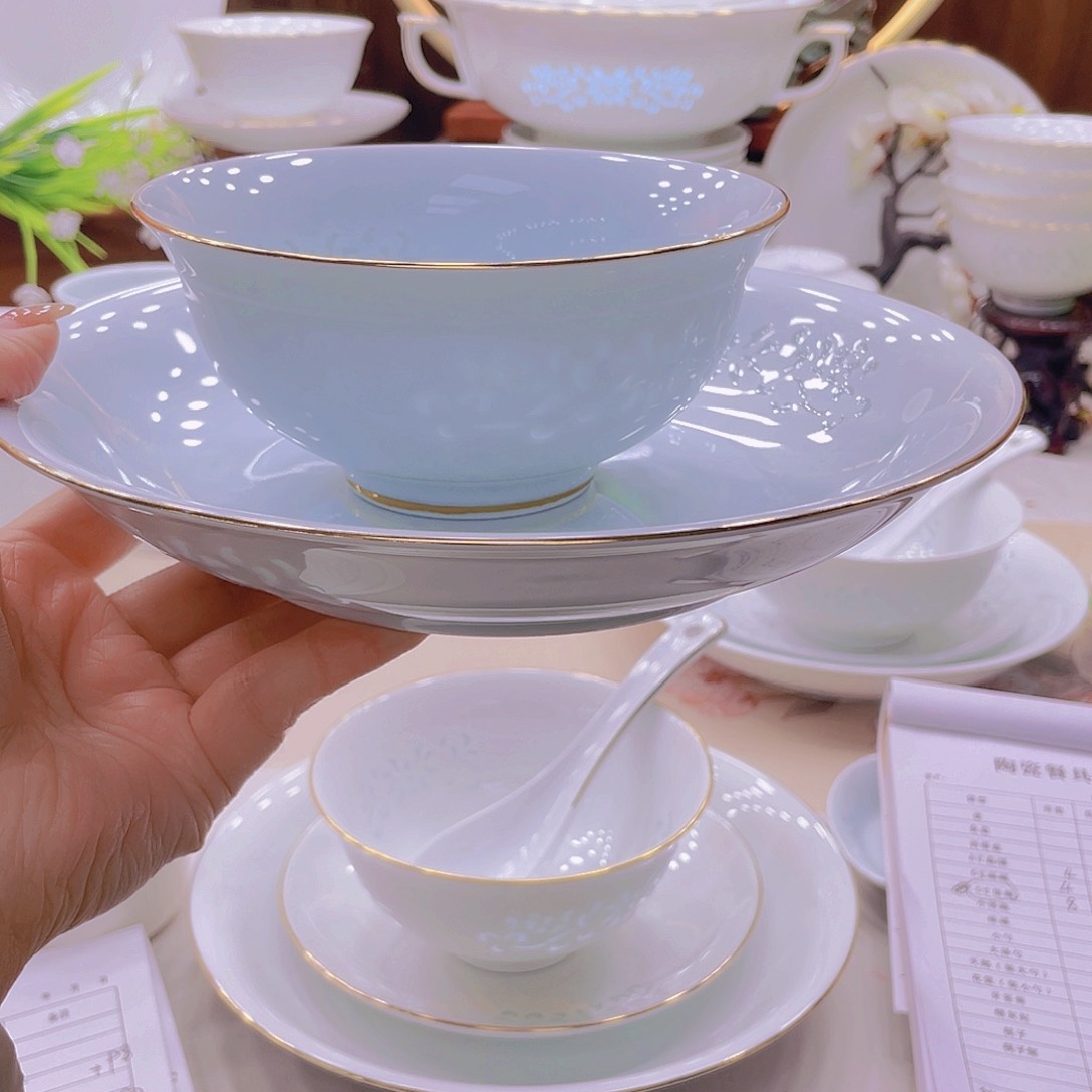 瓷景德镇玲珑瓷青色