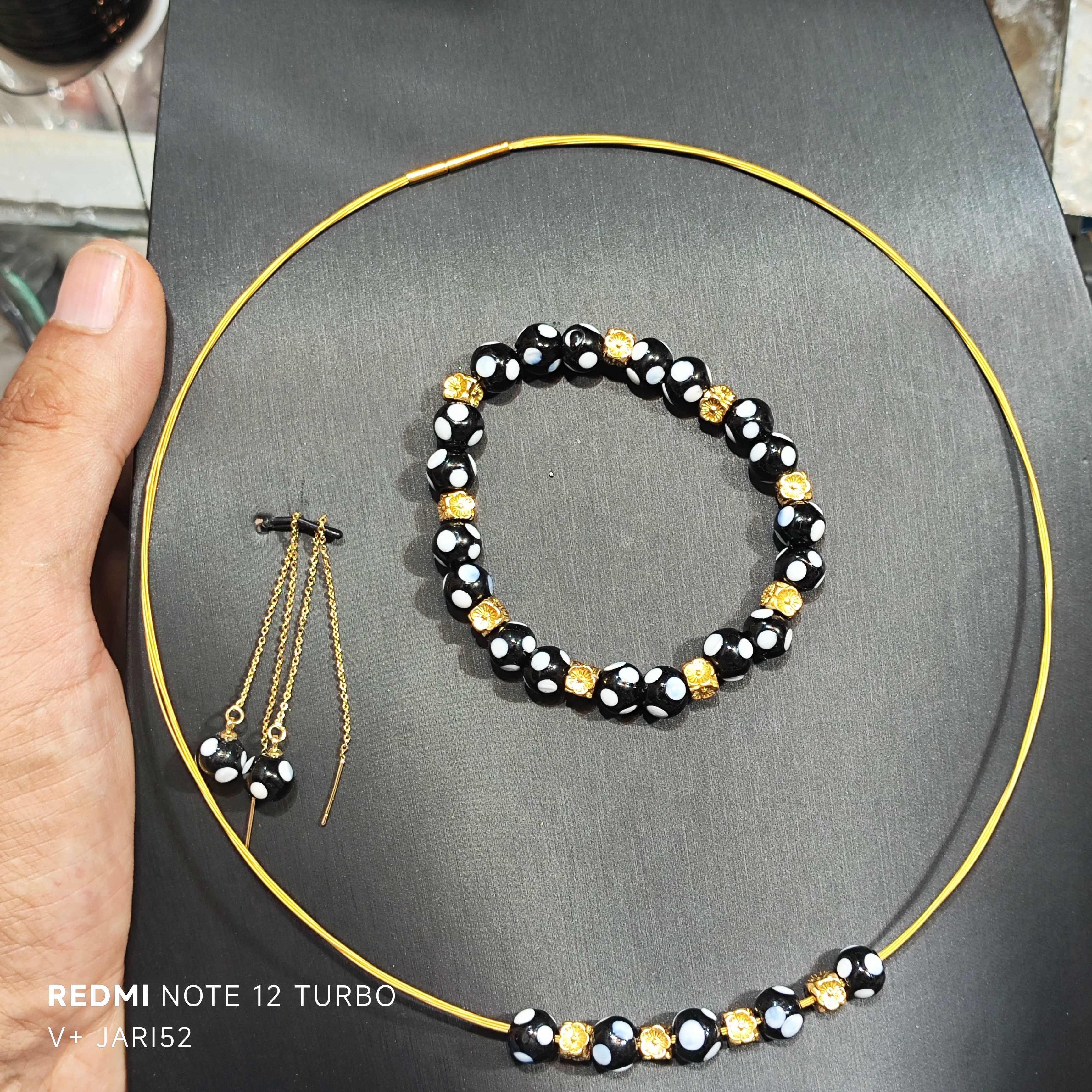 铜合金玻璃耳饰 黑色 كۆز مۇنچاق手工女民族风时尚铜合金金色银色