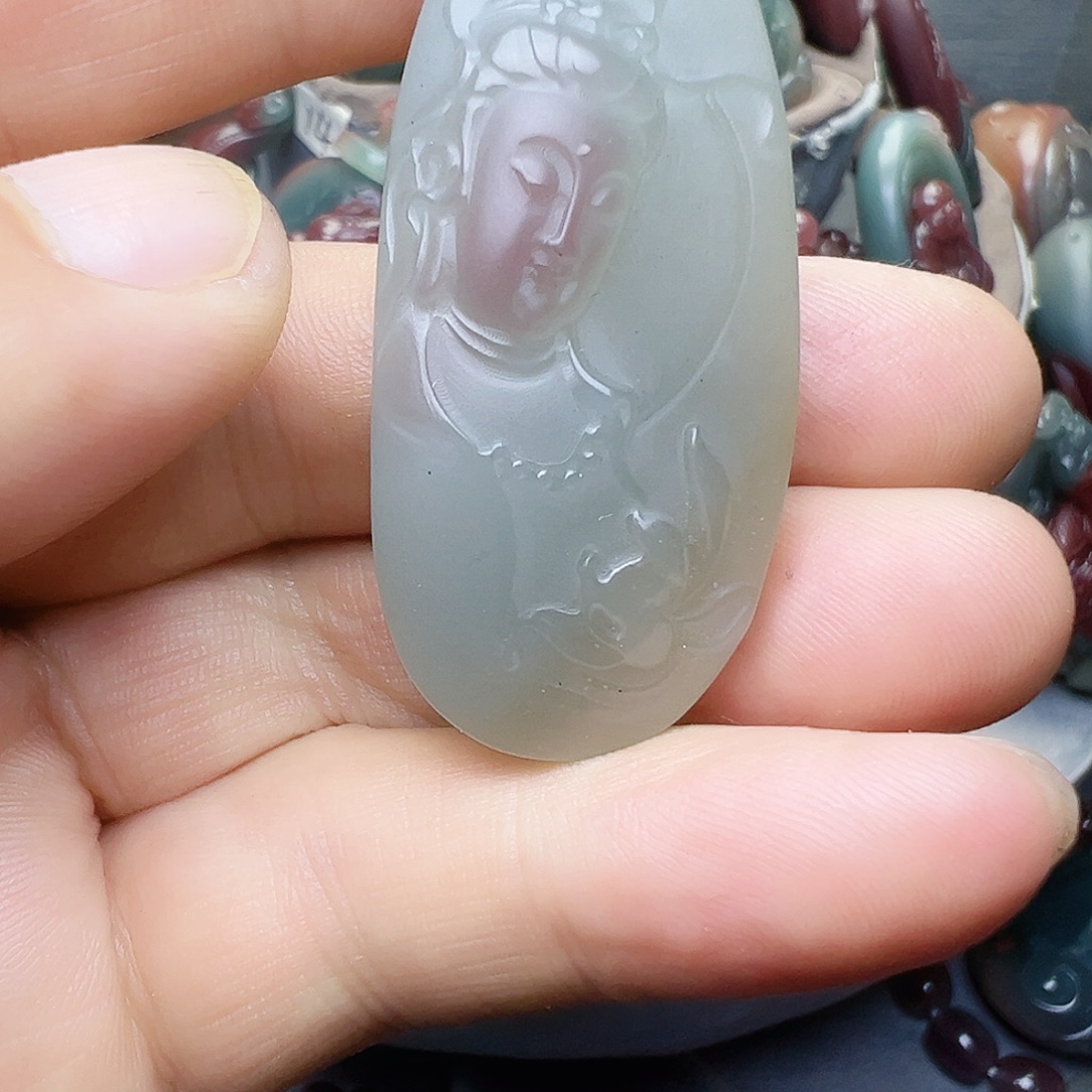 大***鱼玛瑙/玉髓未镶嵌颈饰