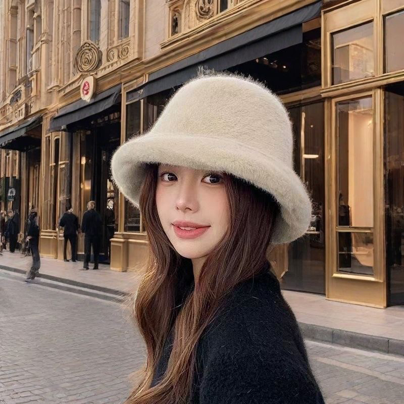 （粉丝福利）环保毛秋冬渔夫帽女士保暖帽加厚ins韩版毛绒网红盆帽