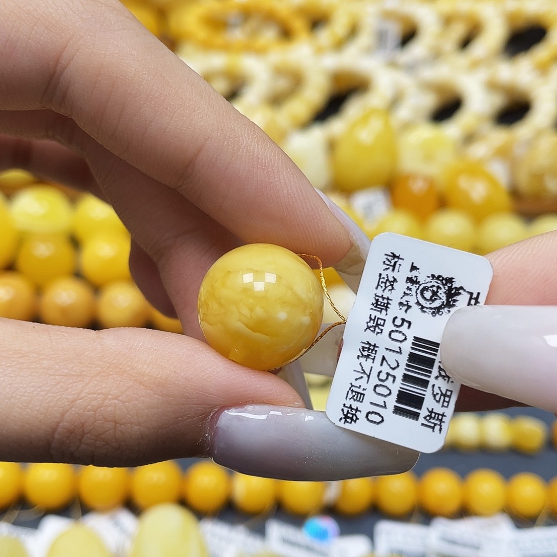 未镶嵌蜜蜡裸石16.5mm瑕圆珠