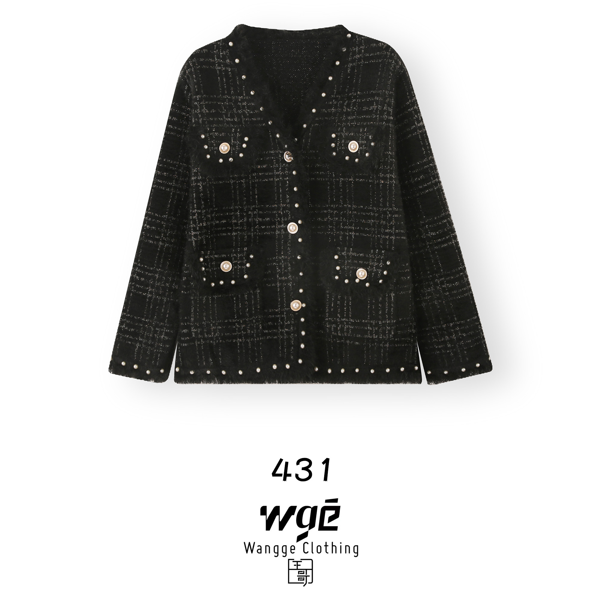 【王哥精选】新款气质长袖时尚休闲百搭女装小香风-431