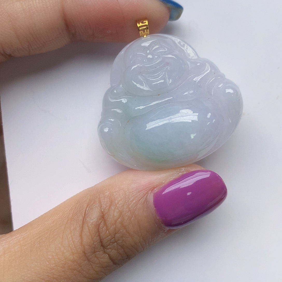 翡翠18K金镶嵌颈饰天然翡翠