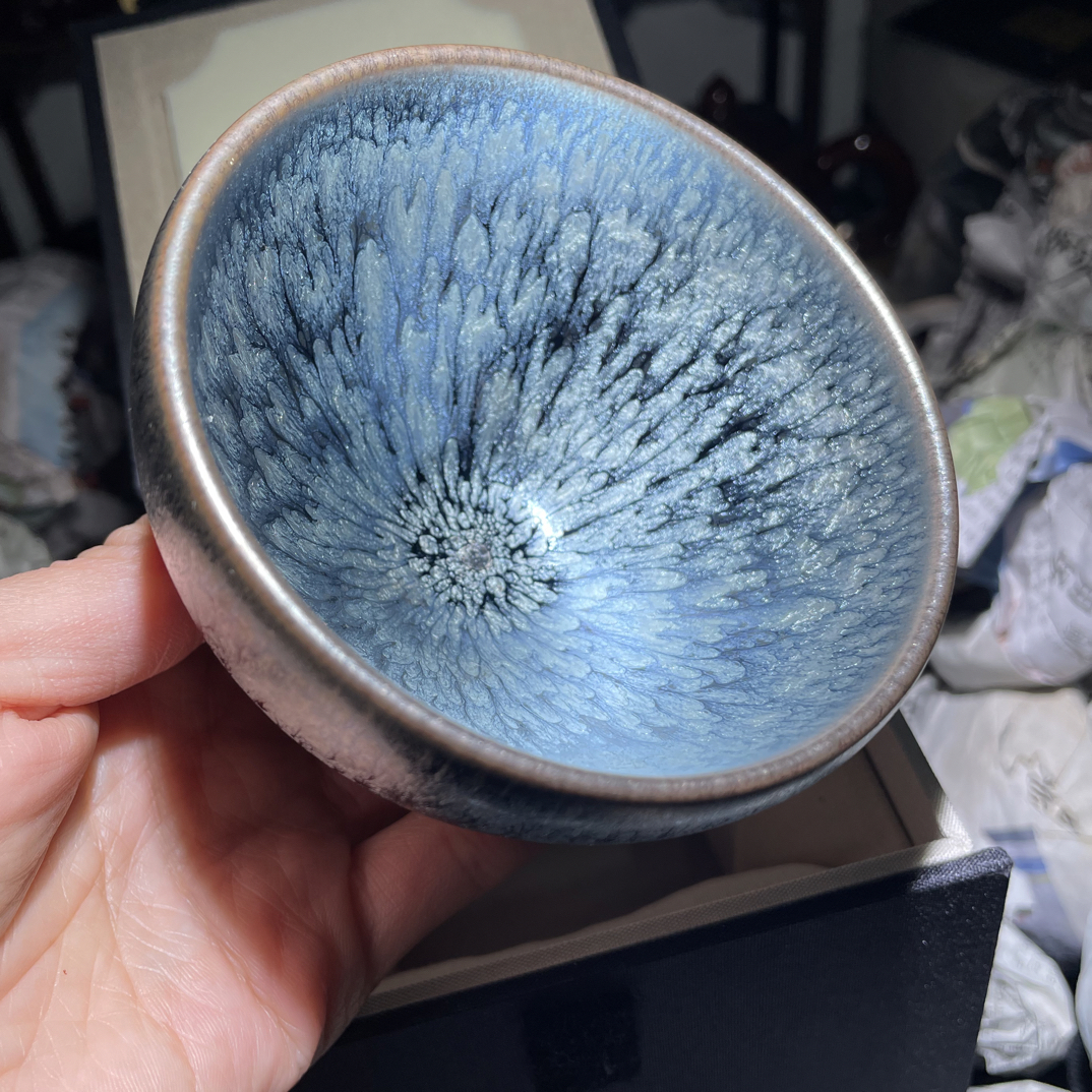 （百花钵茶盏）养彩神器 建窑建盏主人杯带礼盒