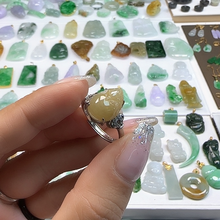 翡翠颈饰未镶嵌貔貅戒指