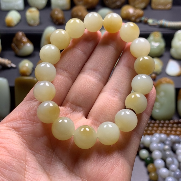 花***哥和田玉（糖玉）未镶嵌手串