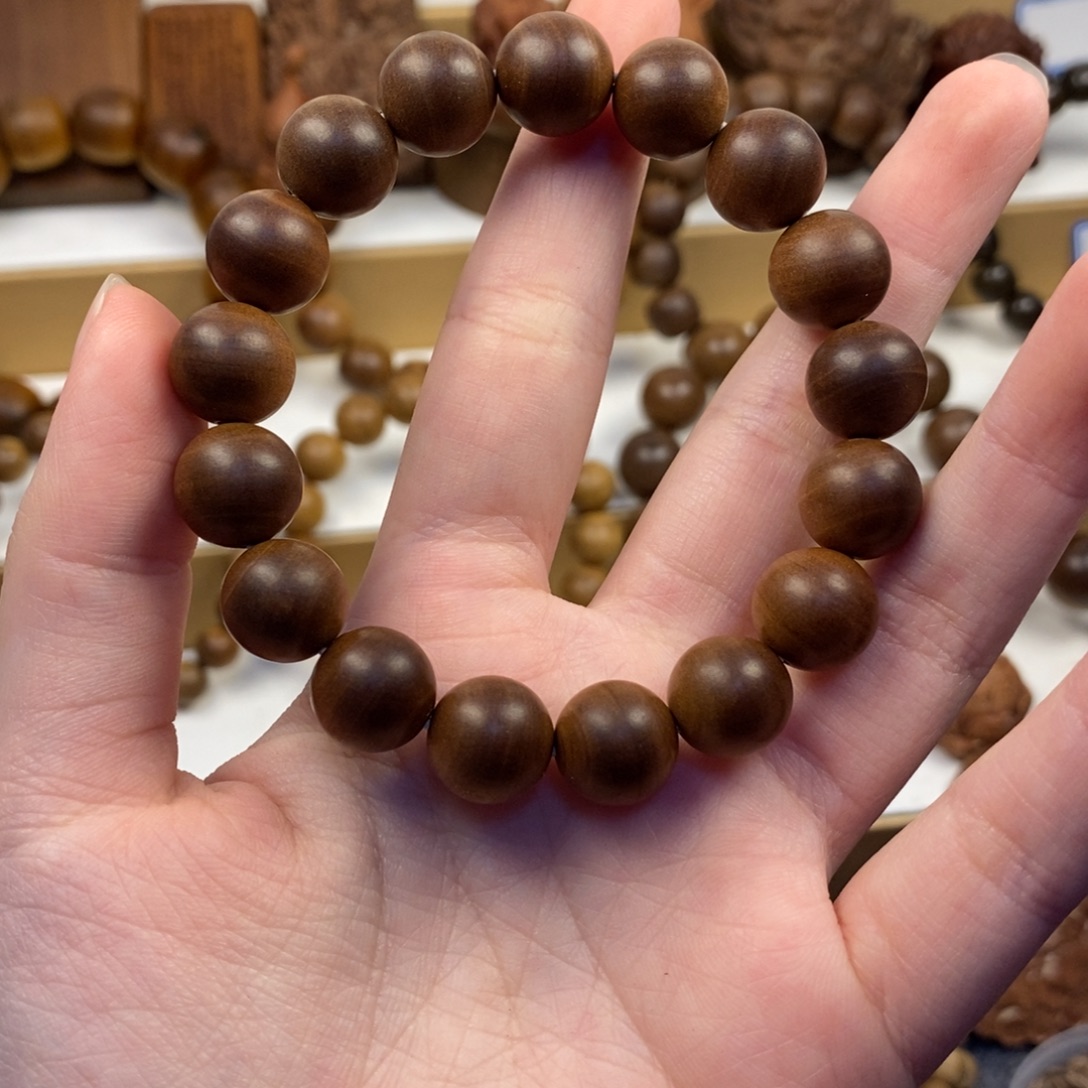 四***)檀香木手串/手链老山檀香1.2横纹奶香福利