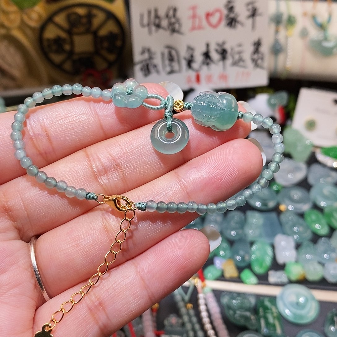 翡翠未镶嵌颈饰貔貅手链16