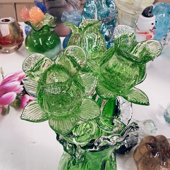 琉璃玫瑰花高45厘米夜光