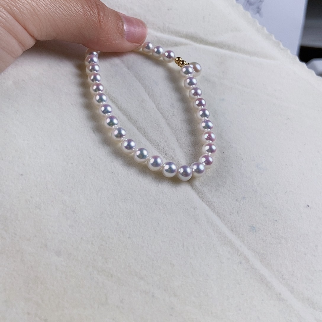 淡水珍珠手绳18K金镶嵌
