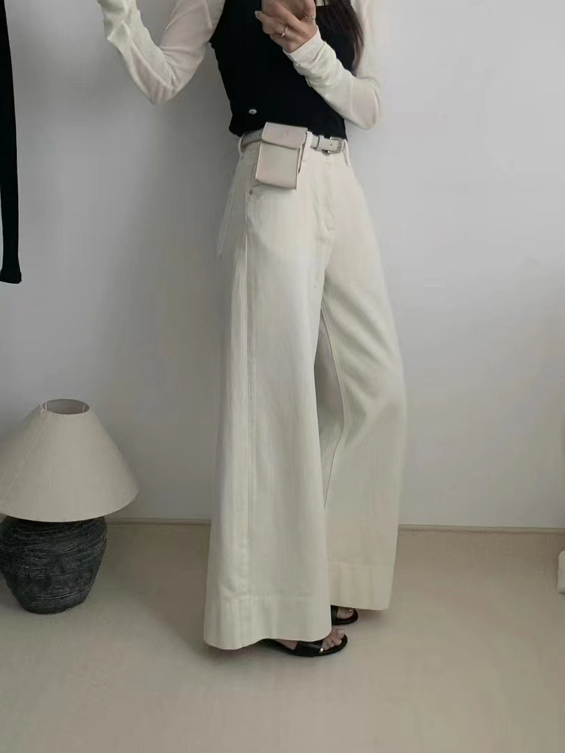 春季新款宽松显瘦高腰牛仔裤女直筒阔腿裤拖地裤