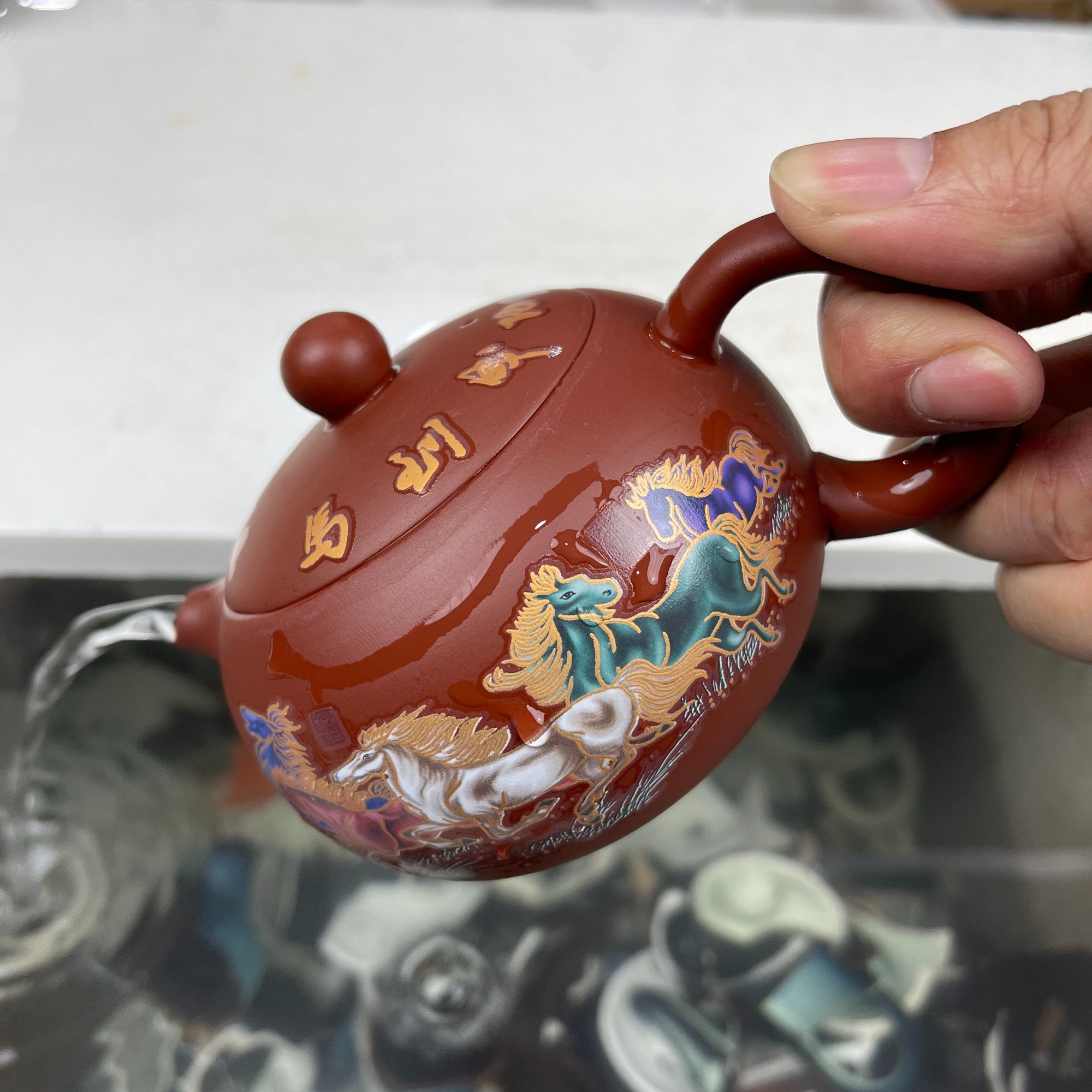 【闪购商品】马到成功朱泥西施壶M