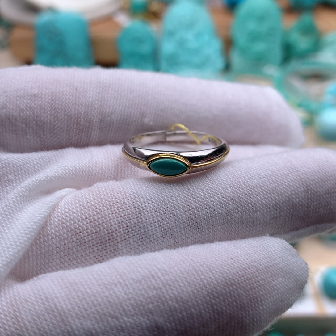 绿松石珠宝奇石银S925镶嵌