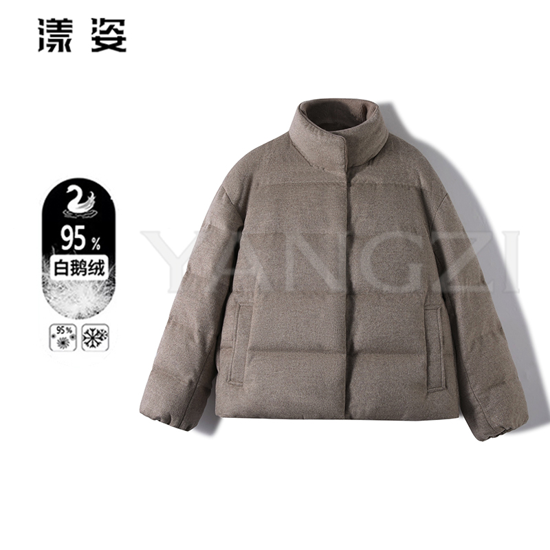 漾姿冬季时尚立领款高端绵羊毛95白鹅绒服外套 XGD2510-251541