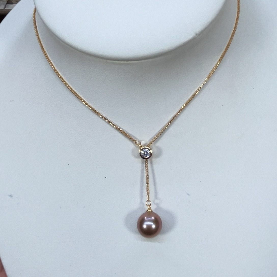 银S925镶嵌颈饰淡水珍珠