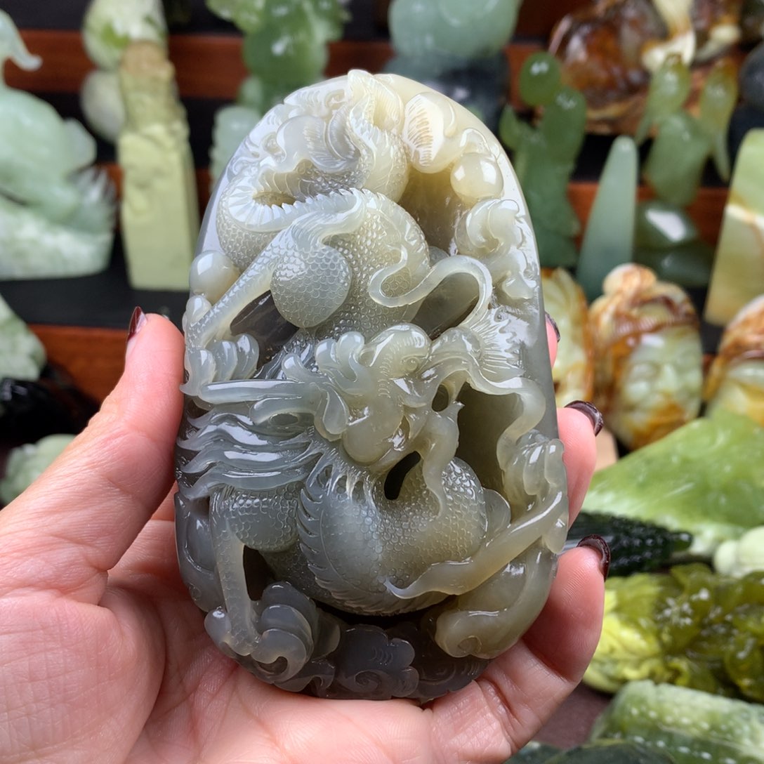 岫玉未镶嵌手把件