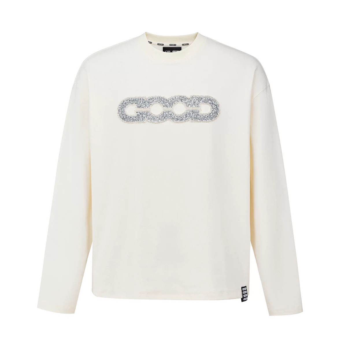 GOODBRAND 25FW GOOD地图亮片绣轻奢基础logo长袖 情侣男女同款