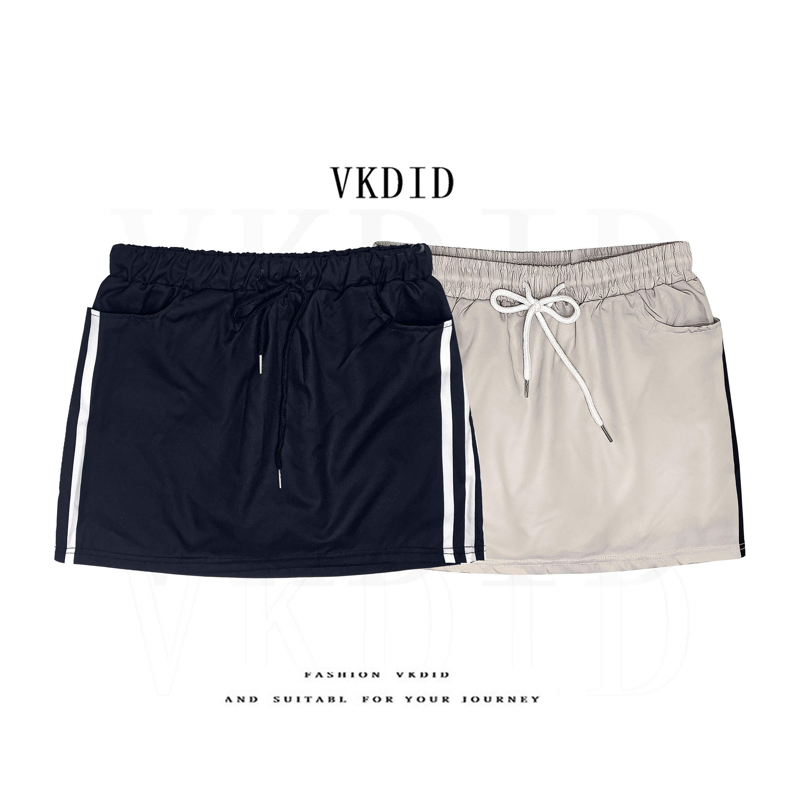 VKDID美式速干休闲百搭简约时尚韩风街头飒气辣妹复古包臀裙短裙