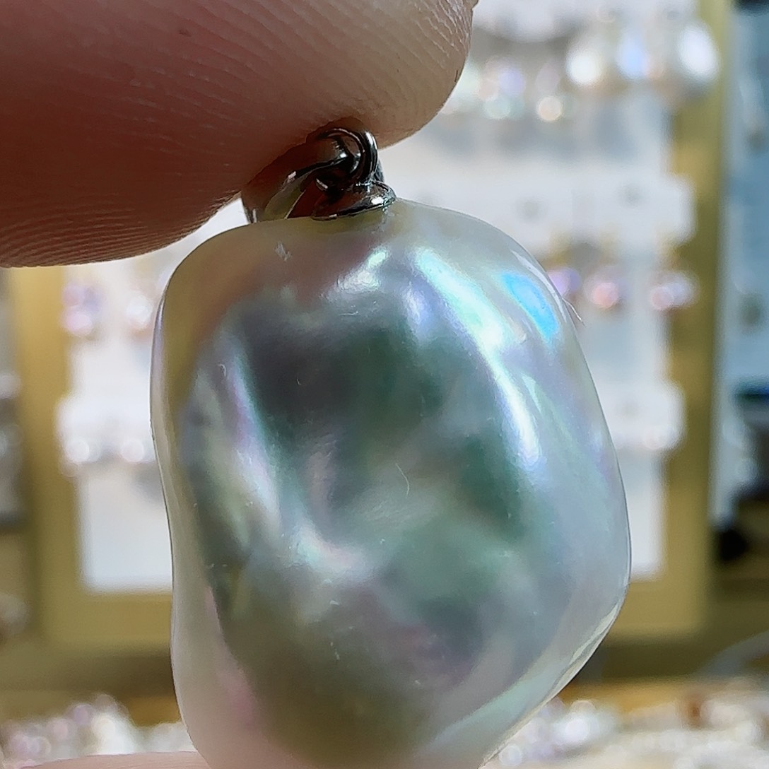 淡水珍珠吊坠（特价有瑕）银S925镶嵌