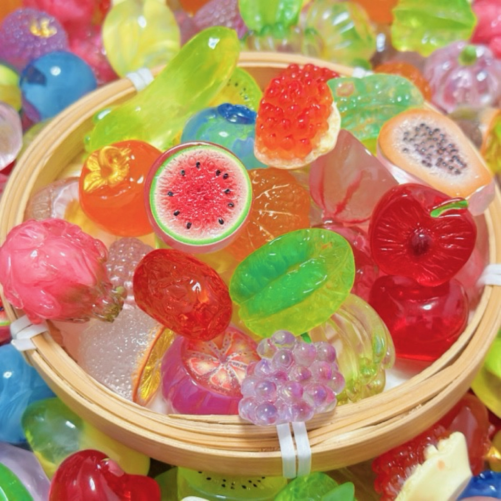 【许愿+对碰+打工人】仿真高透半切水果树脂桌面小摆件diy手工