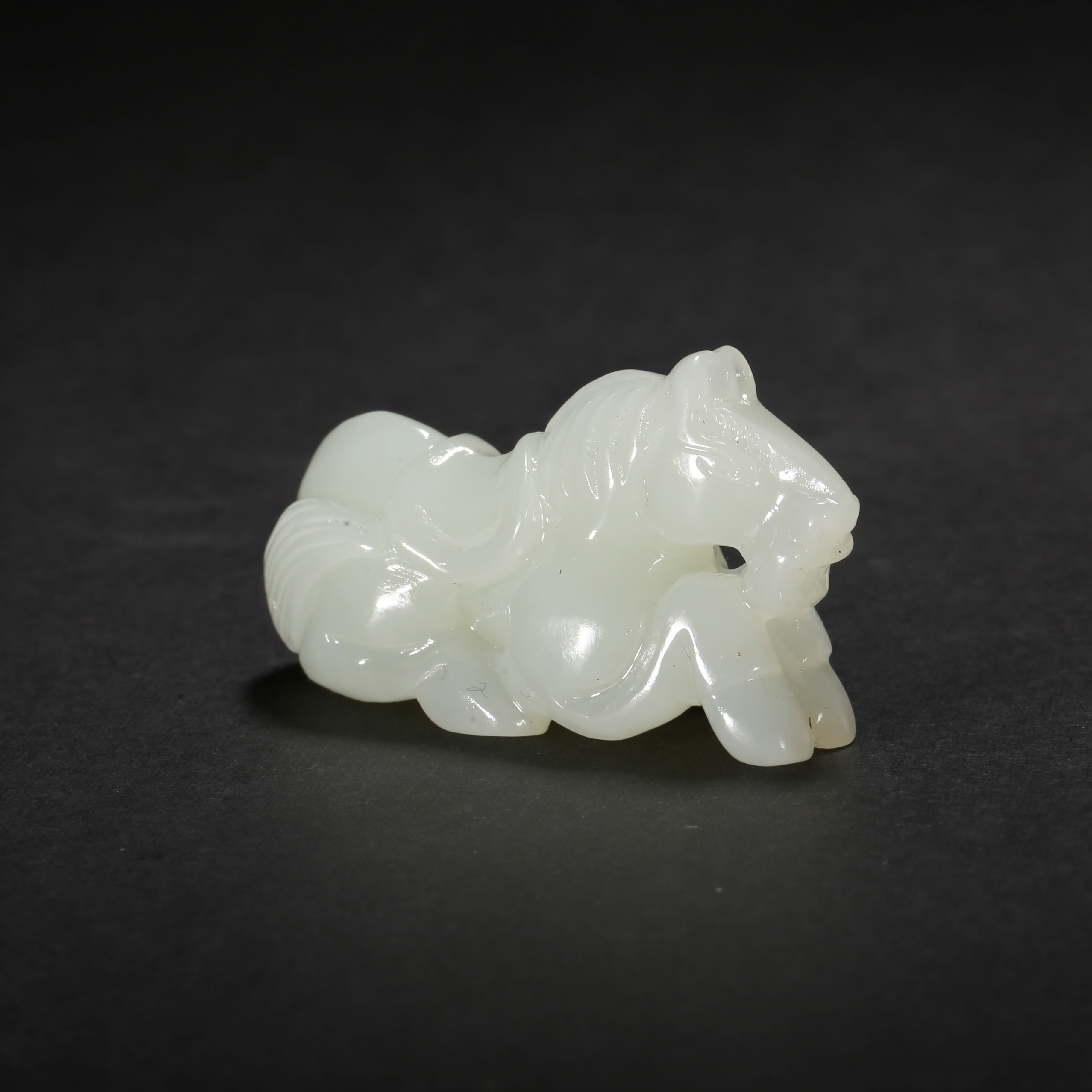 清代*白玉午马吊坠/13JTY3918/和田玉【北京文博】