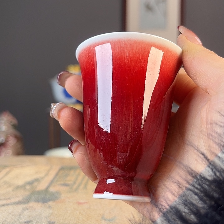 摆件景德柴烧茶杯多人