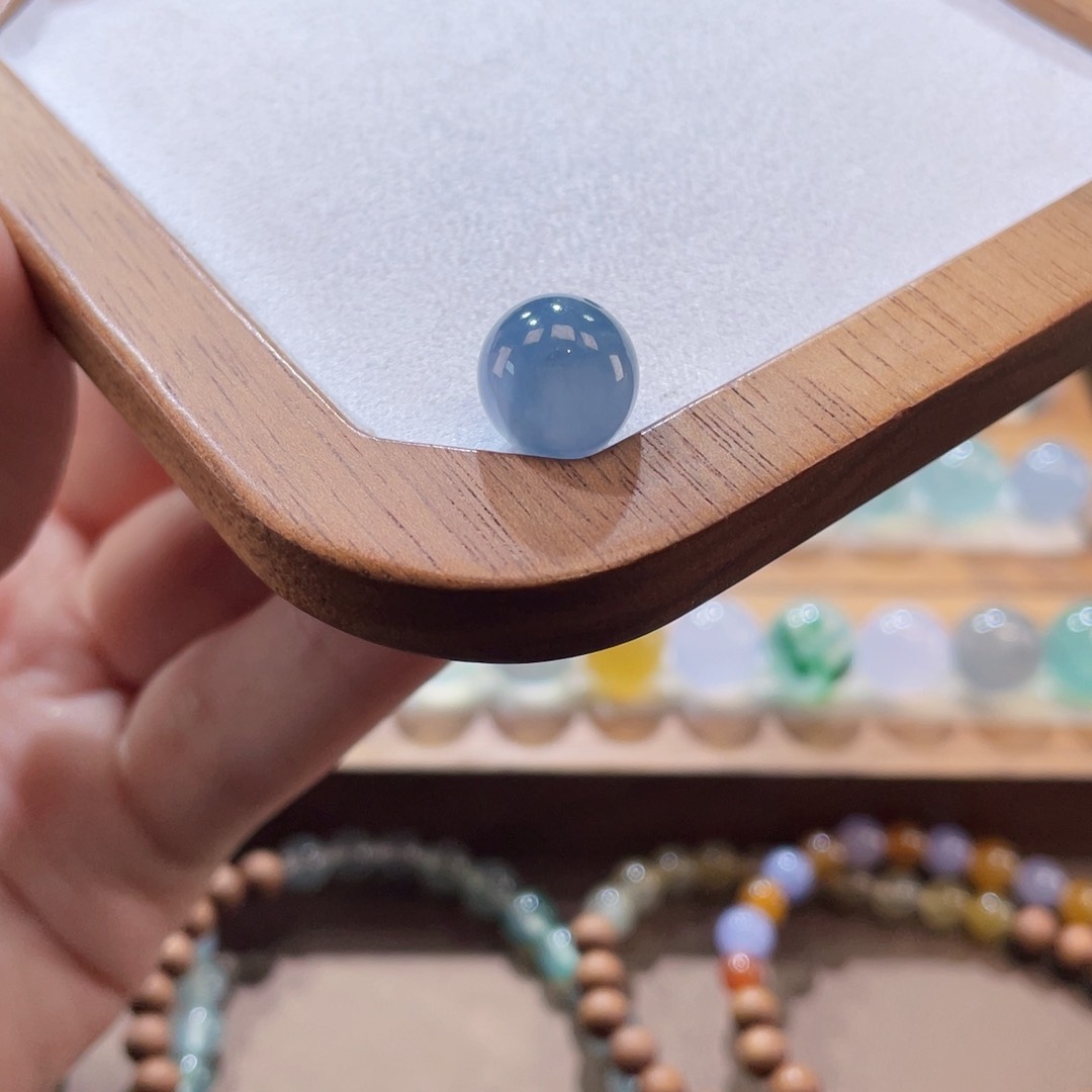 未镶嵌翡翠手链卡10.5蓝紫