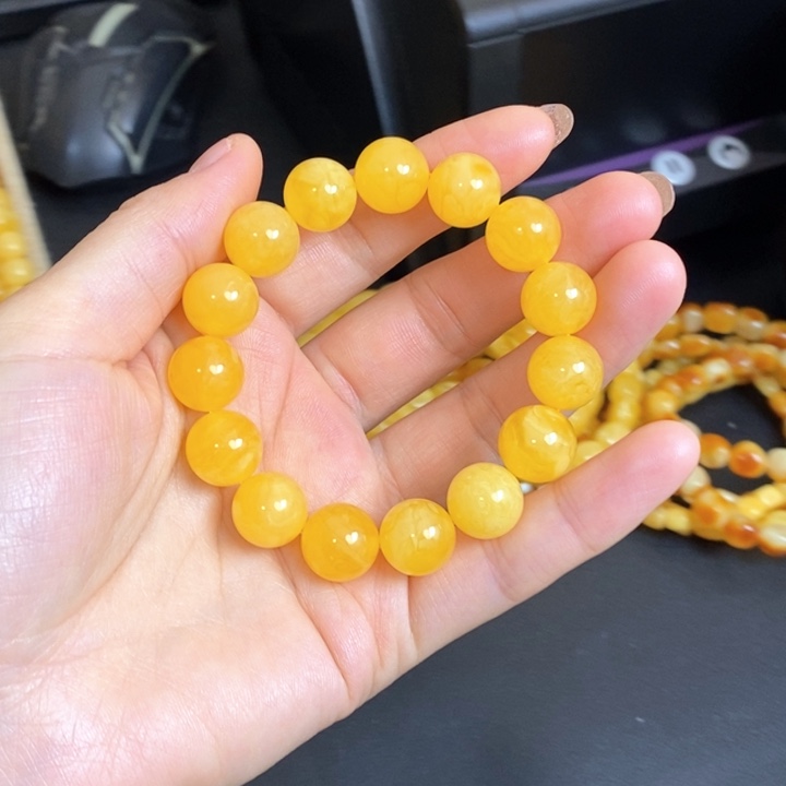 琥珀未镶嵌手串天然无优化琥珀蜜蜡