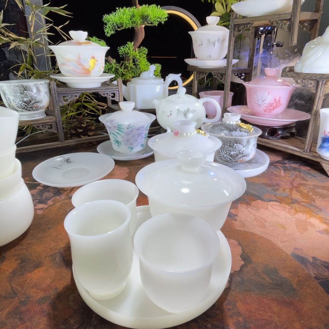 ****.冰晶璞玉手绘桂花素烧元宝➕壶承➕2玉兰客杯➕1闻香杯