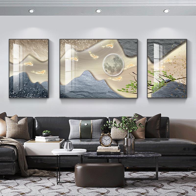 高级感入户玄关客厅装饰画沙发背景墙卧室现代简约风景客厅三联画