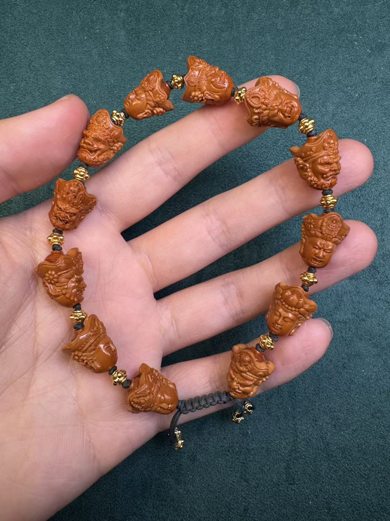 核尖橄榄核雕刻万佛法相手串新品4