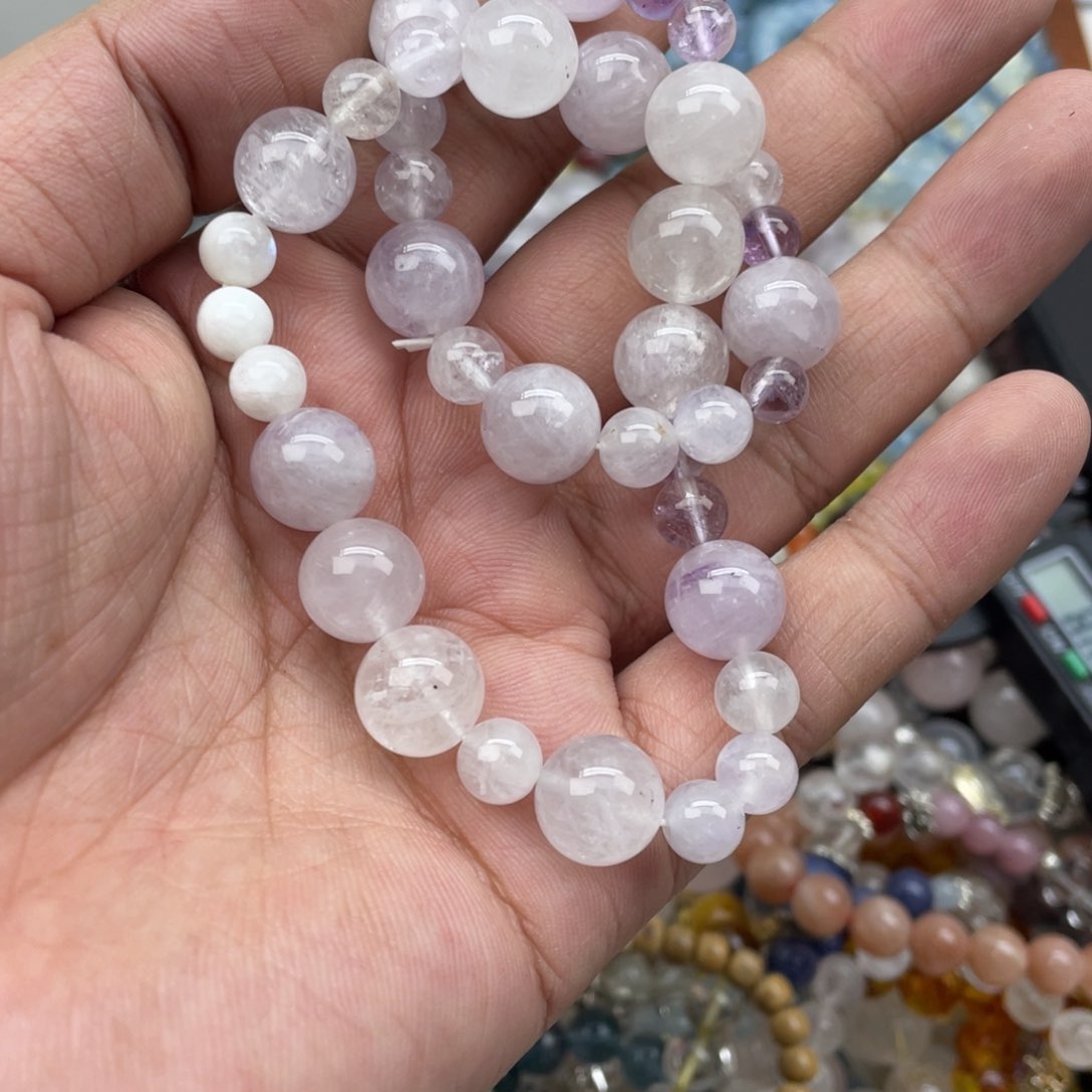 银S925镶嵌手链烟晶